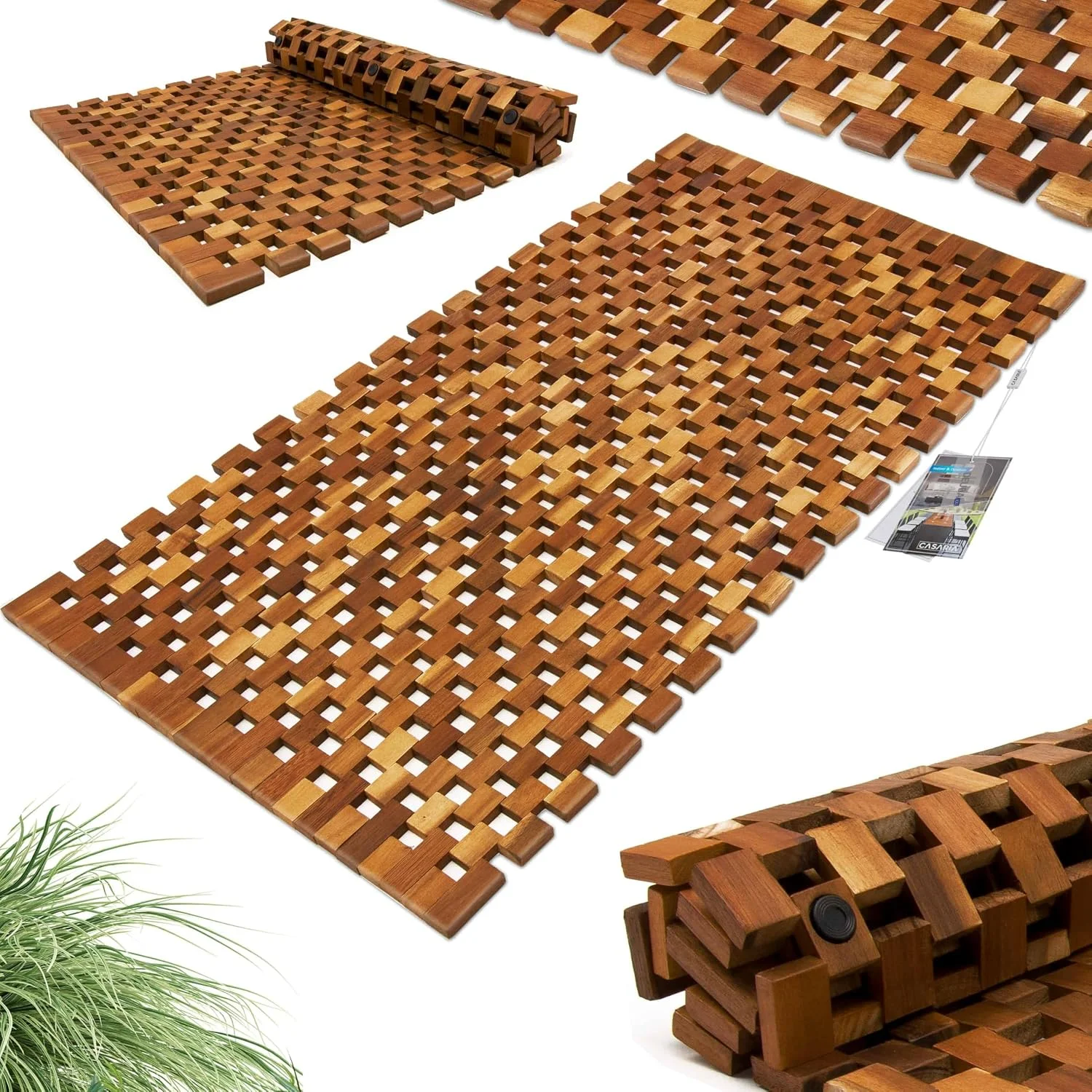 Deuba Alfombra de Baño de Madera de Acacia 80x50 cm