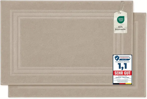 Komfortec pack 2 alfombras baño algodón